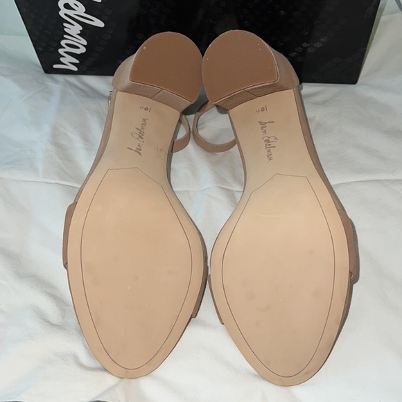 Sam Edelman Yaro Oatmeal suede ankle strap sandals block heels Sz 10 1/2 M new - Picture 13 of 14